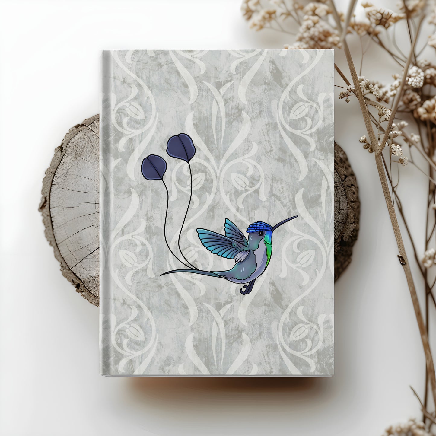 Marvelous Spatuletail hardcover journal with wraparound hummingbird artwork