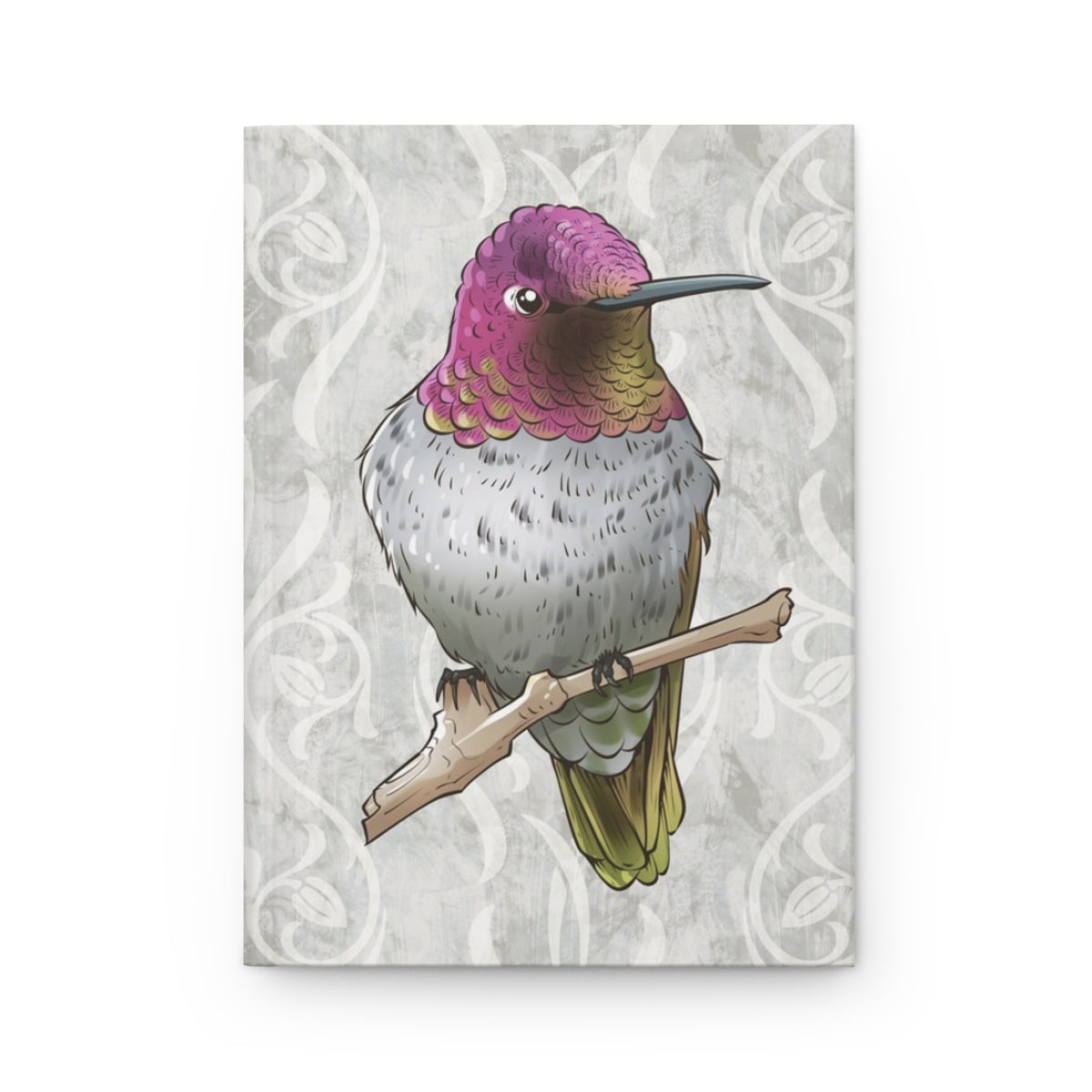 Anna’s Hummingbird hardcover journal with wraparound hummingbird artwork