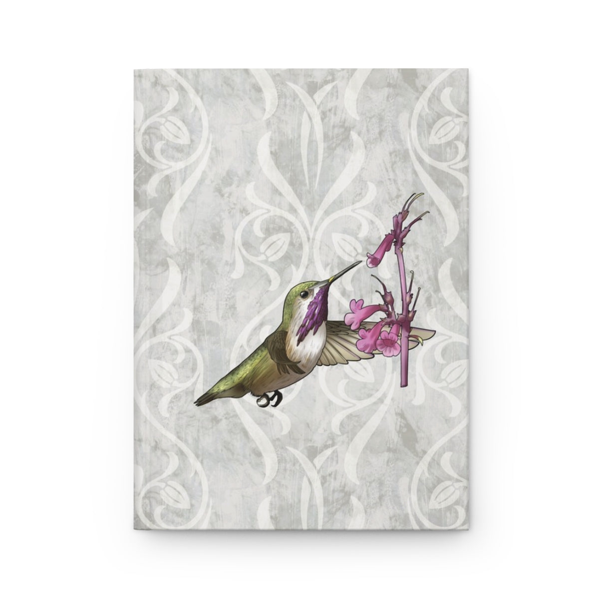 Calliope Hummingbird hardcover journal with wraparound hummingbird artwork