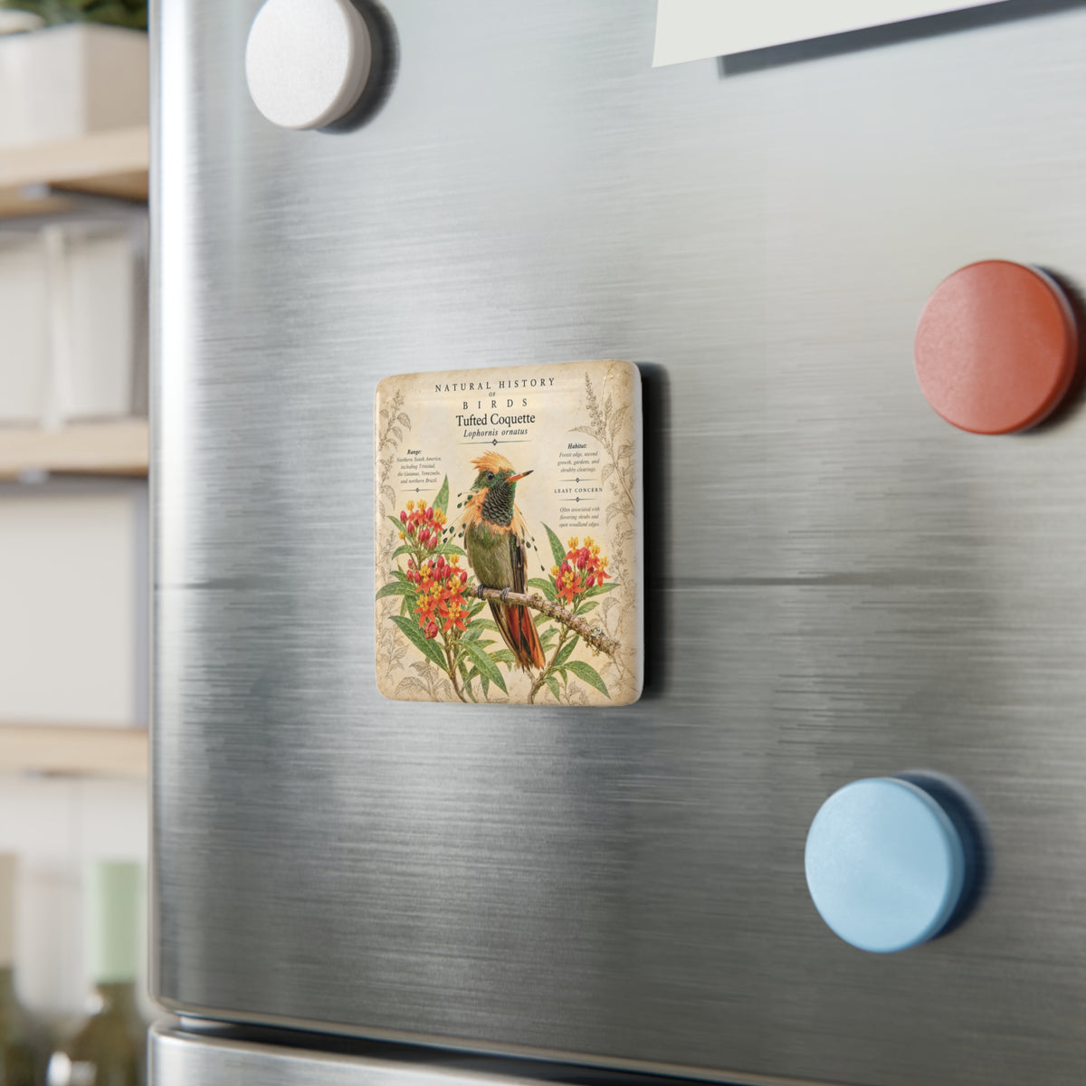 Tufted Coquette Porcelain Magnet