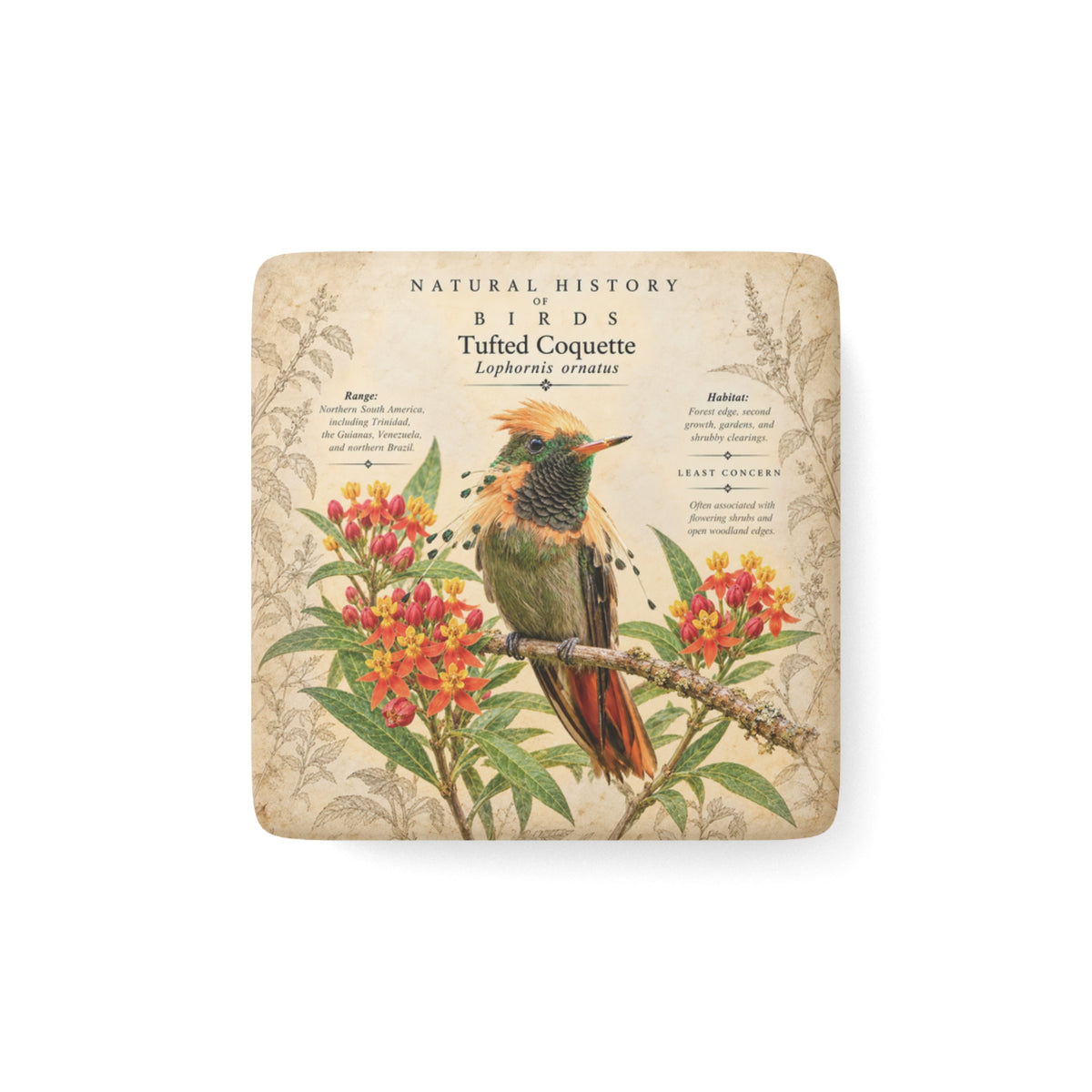 Tufted Coquette Porcelain Magnet