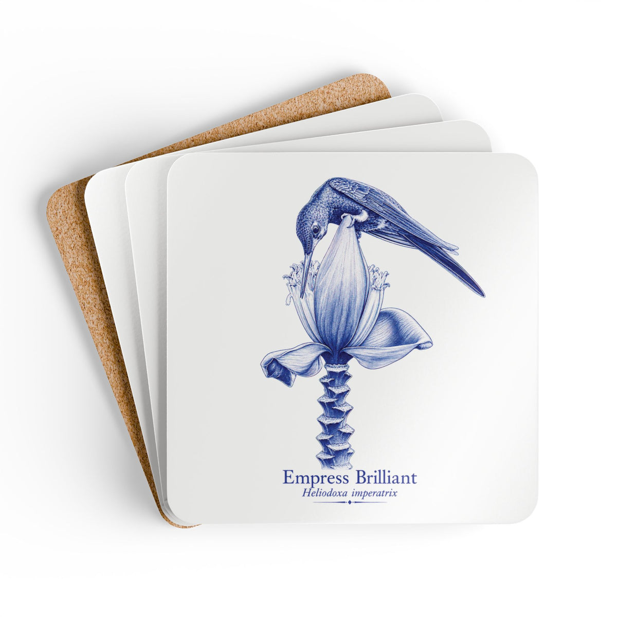 Empress Brilliant Blue Delft Cork Coaster Set