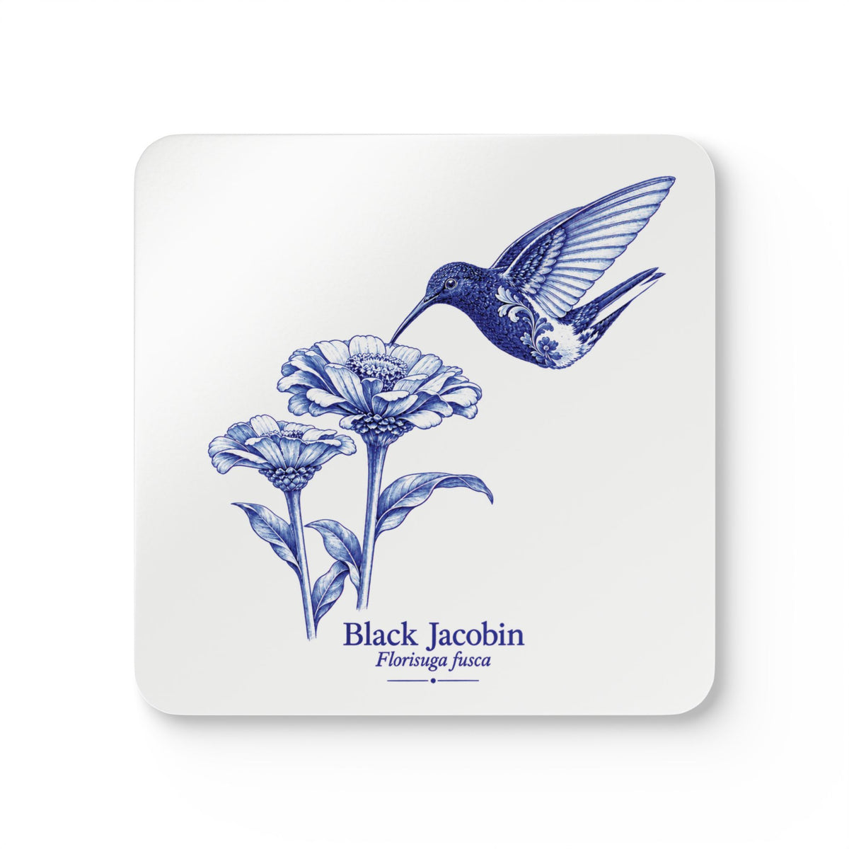 Black Inca Blue Delft Cork Coaster Set