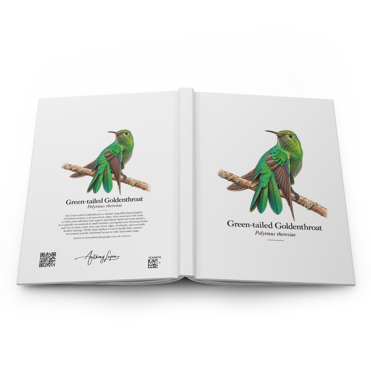 Green-tailed Goldenthroat Hardcover Journal