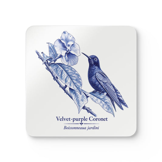 Velvet-purple Coronet Blue Melft Cork Coaster Set