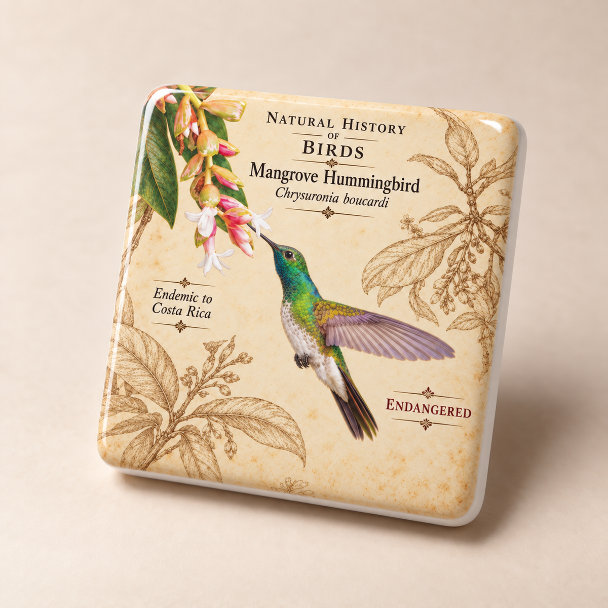 Mangrove Hummingbird Porcelain Magnet