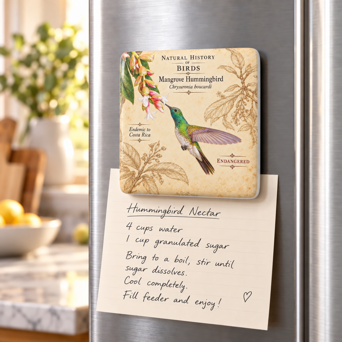 Mangrove Hummingbird Porcelain Magnet