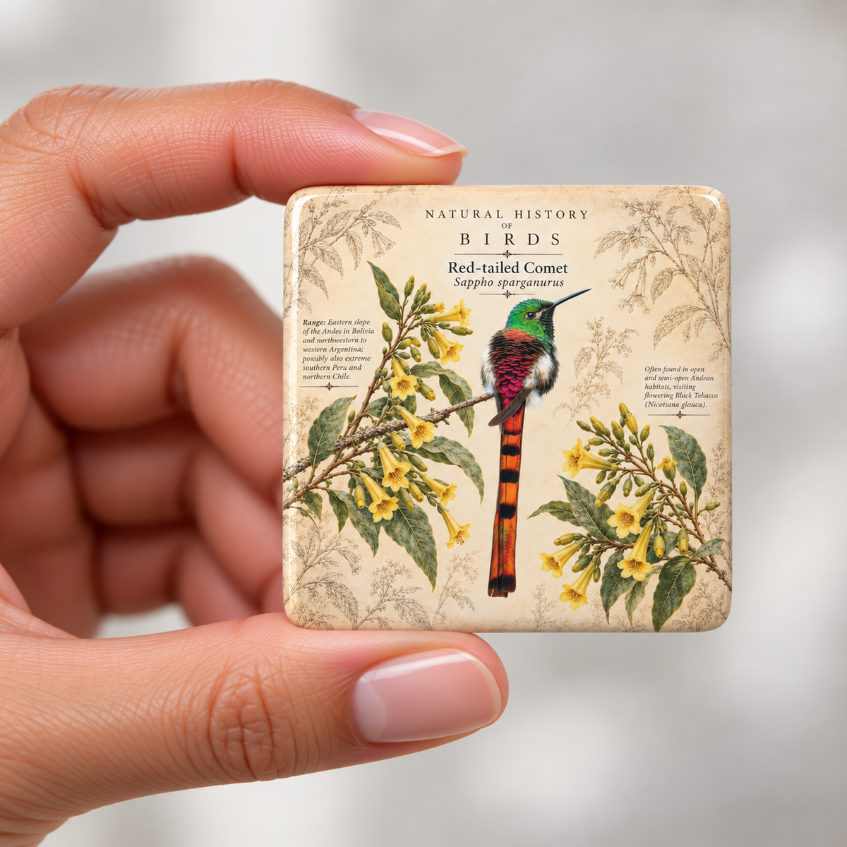 Red-tailed Comet Porcelain Magnet