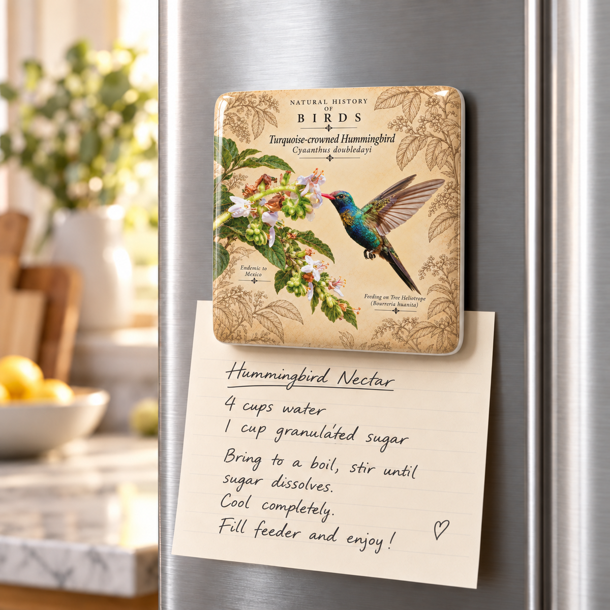 Turquoise-crowned Hummingbird Porcelain Magnet