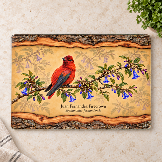 Juan Fernández Firecrown Glass Cutting Board with Juan Bueno Tree