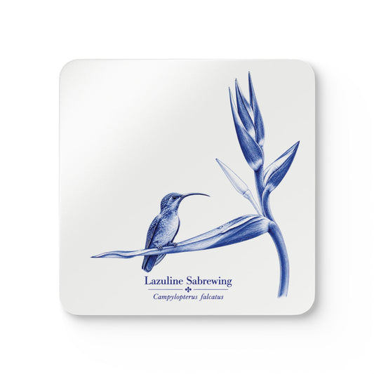 Lazuline Sabrewing Blue Delft Cork Coaster Set