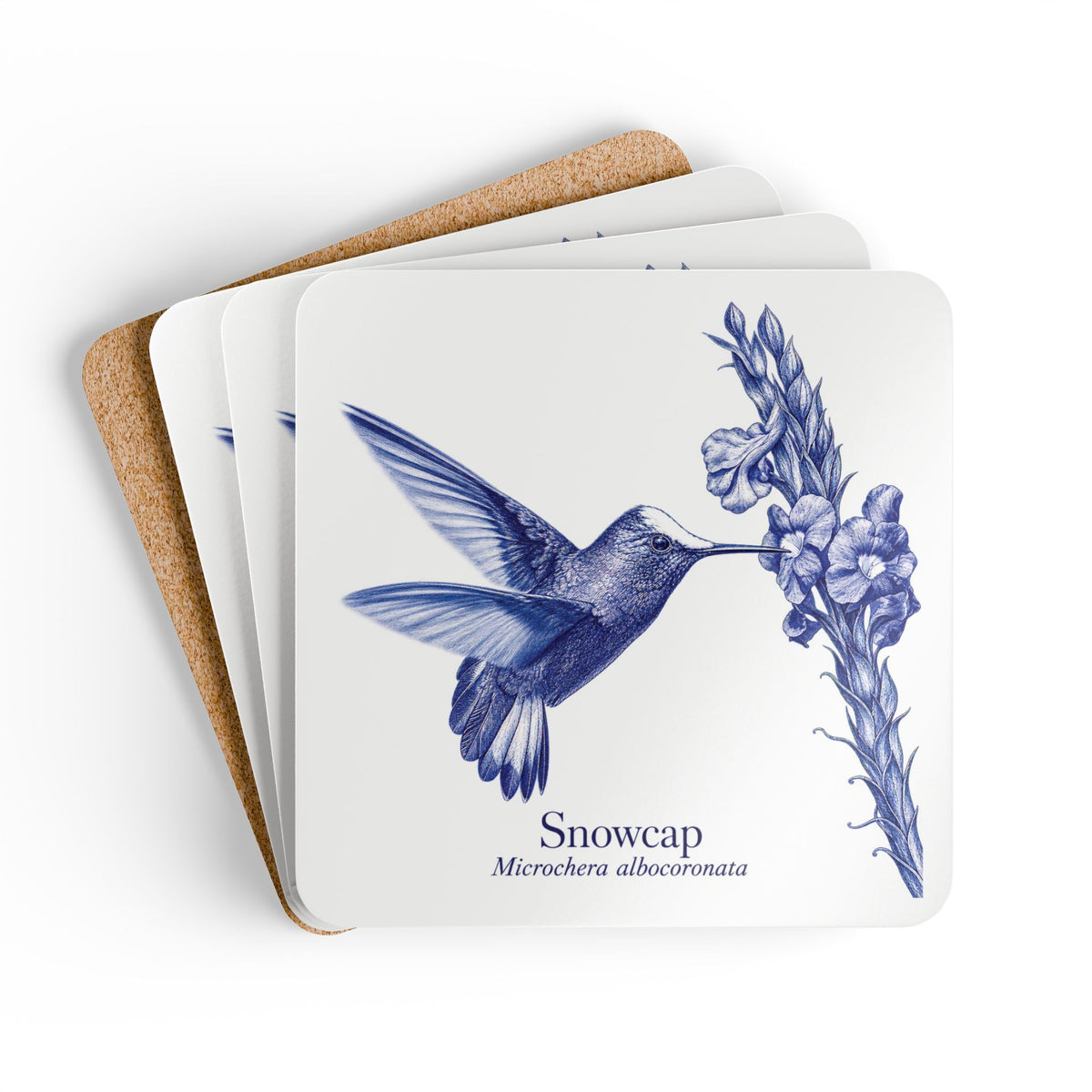 Snowcap Blue Melft Cork Coaster Set