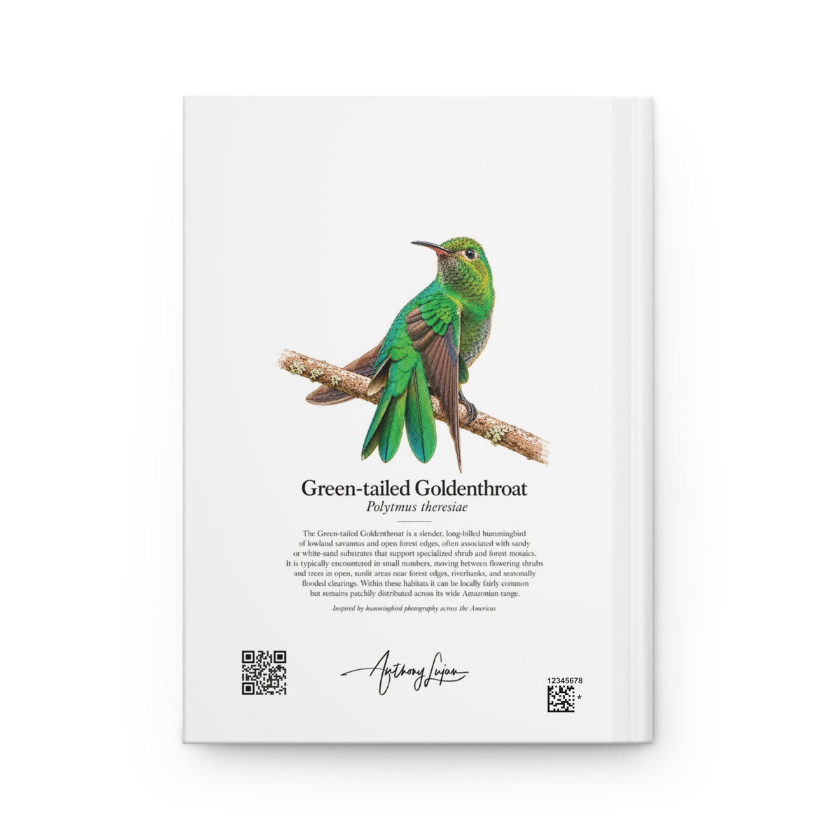Green-tailed Goldenthroat Hardcover Journal