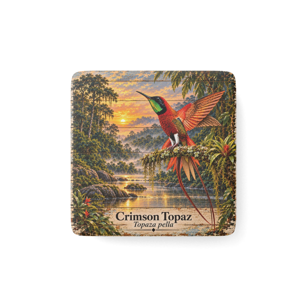 Crimson Topaz Porcelain Tile Magnet