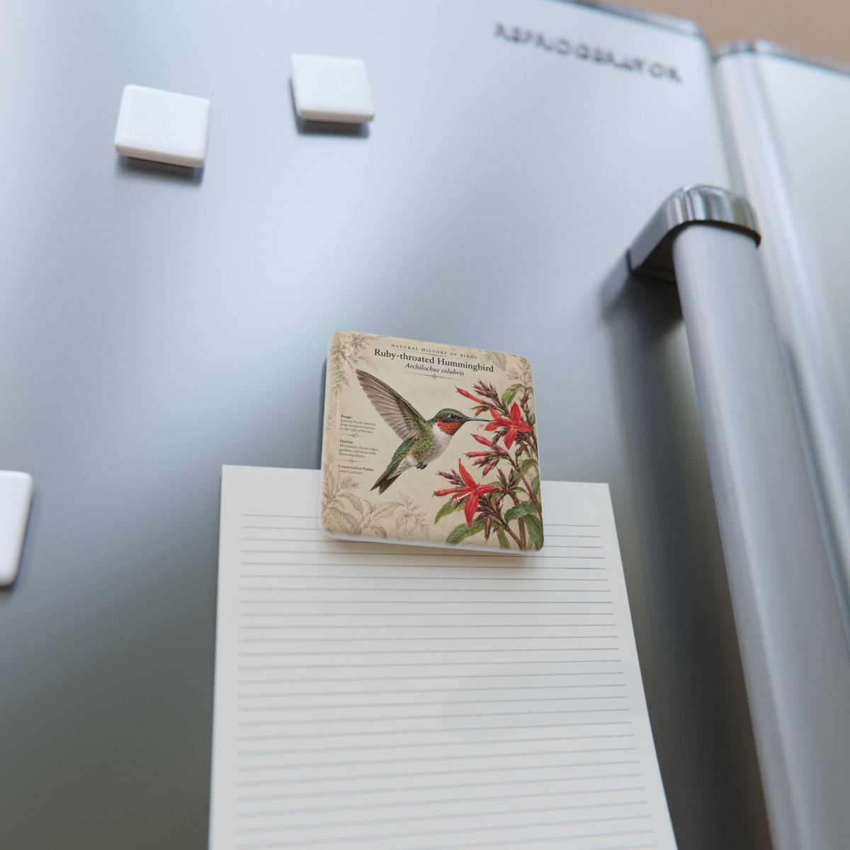 Ruby-throated Hummingbird Porcelain Magnet