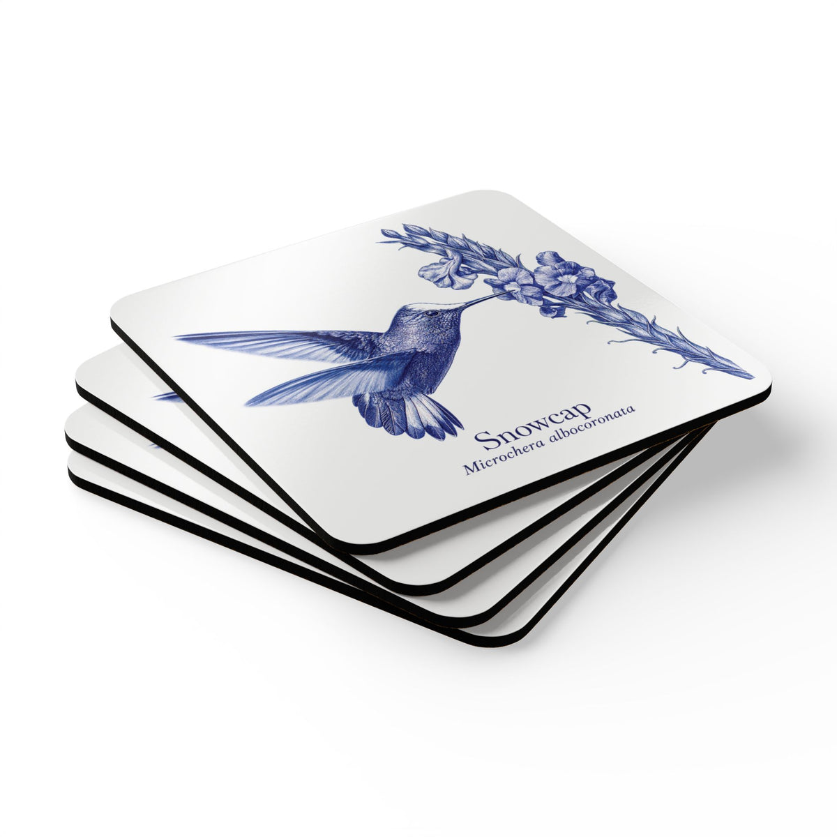 Snowcap Blue Melft Cork Coaster Set