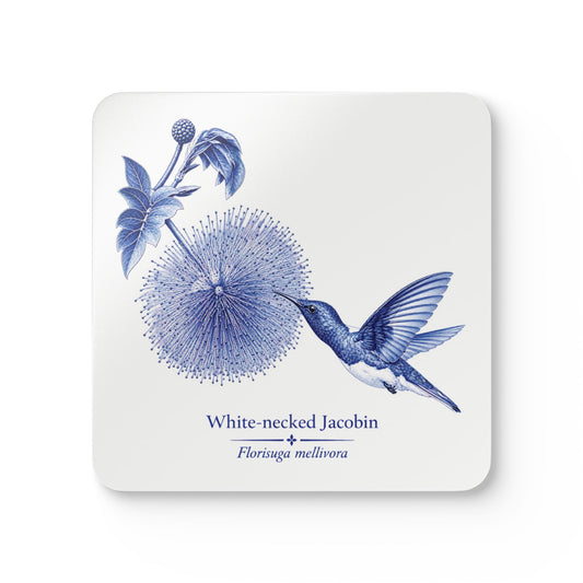 White-necked Jacobin Blue Melft Cork Coaster Set