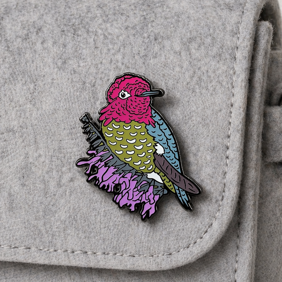 Anna's Hummingbird enamel pin by Anthony Lujan
