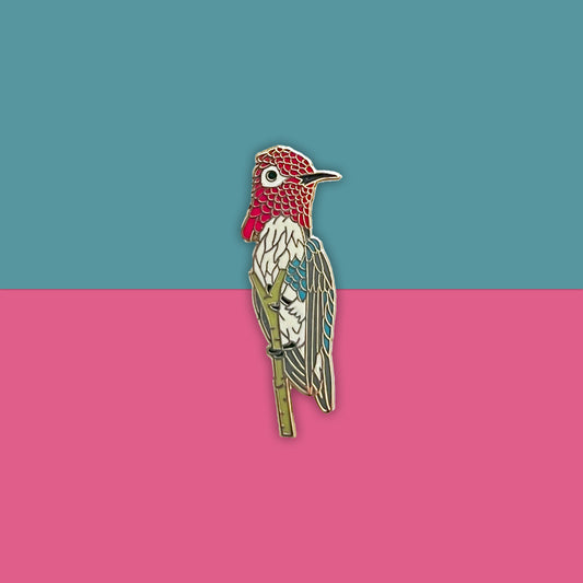 Bee Hummingbird 1.5 inch enamel pin by Anthony Lujan