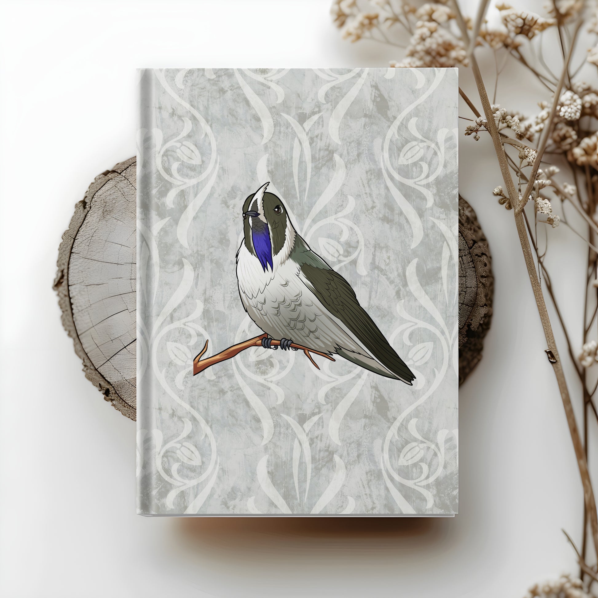 Blue-bearded Helmetcrest hardcover journal with wraparound hummingbird artwork