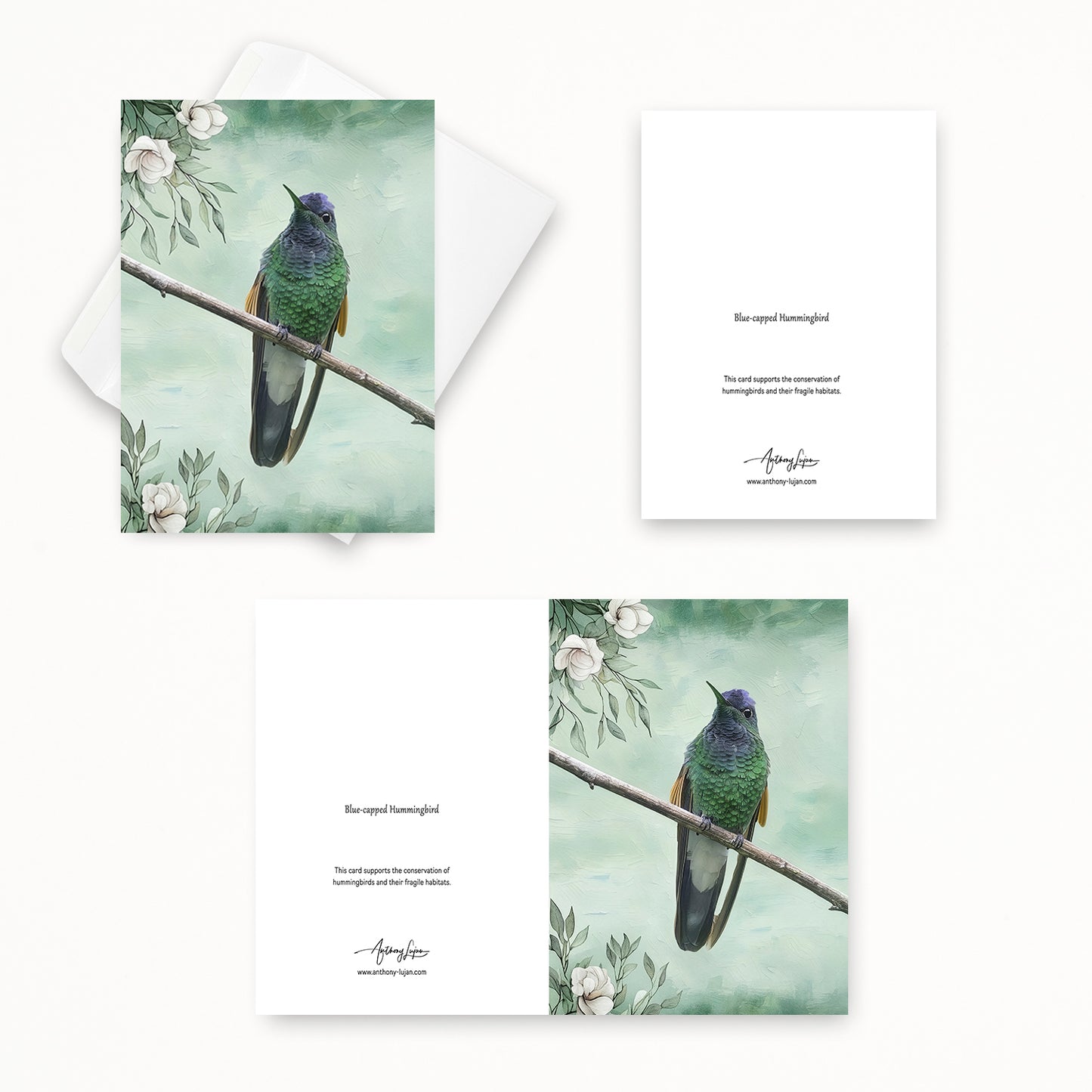 Blue-capped Hummingbird | 5x7 Note Card
