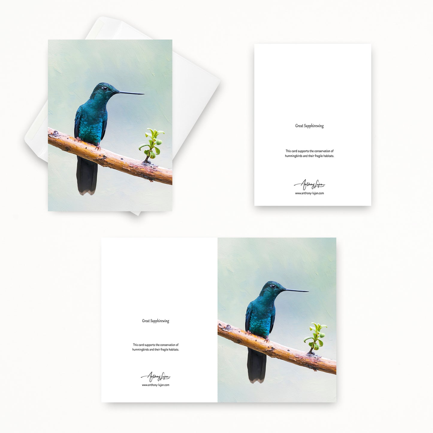 Great Sapphirewing | 5x7 Note Card