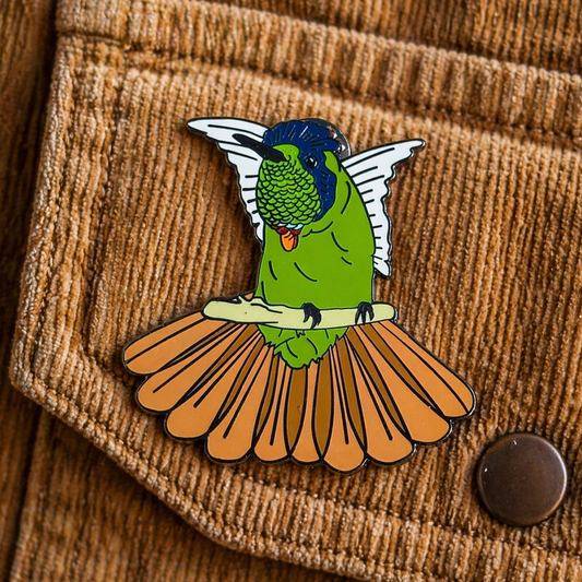 Hooded Visorbearer glitter enamel pin