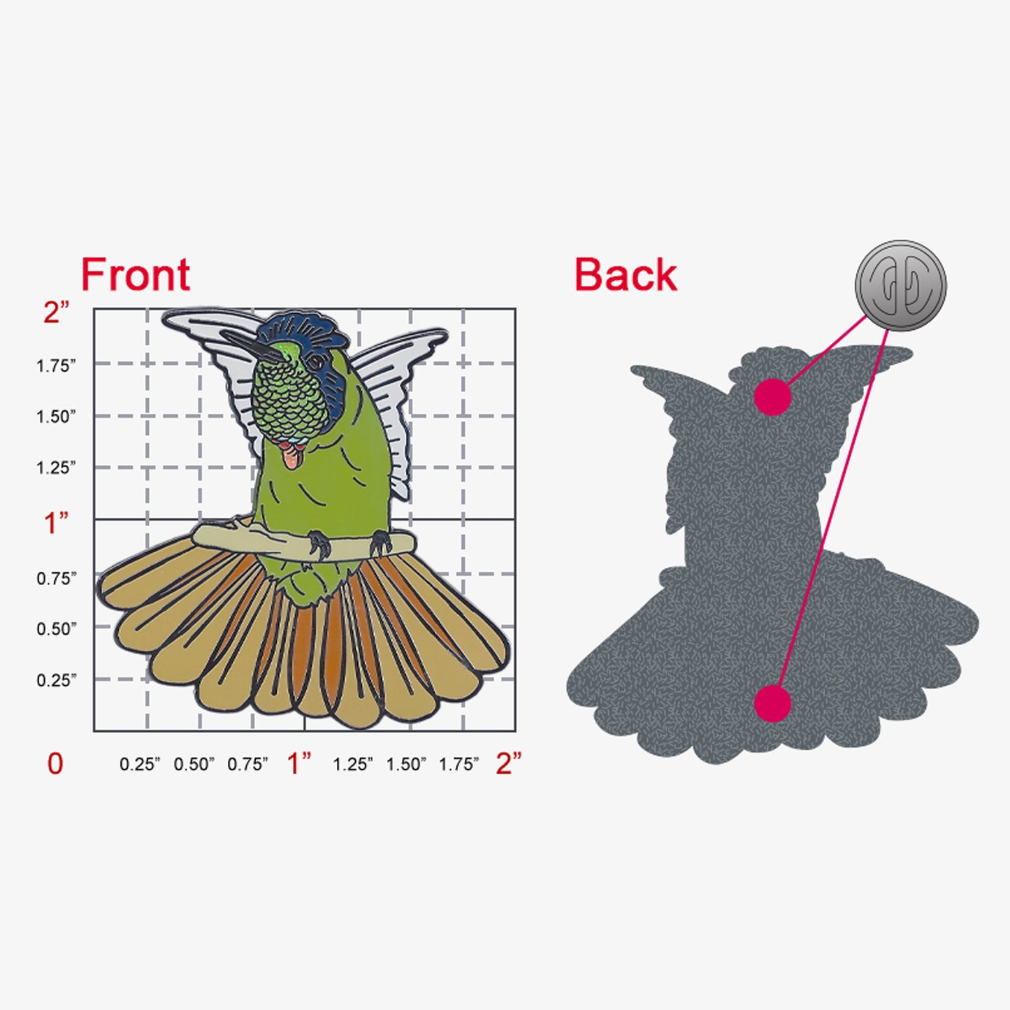 Hooded Visorbearer pin artwork proof