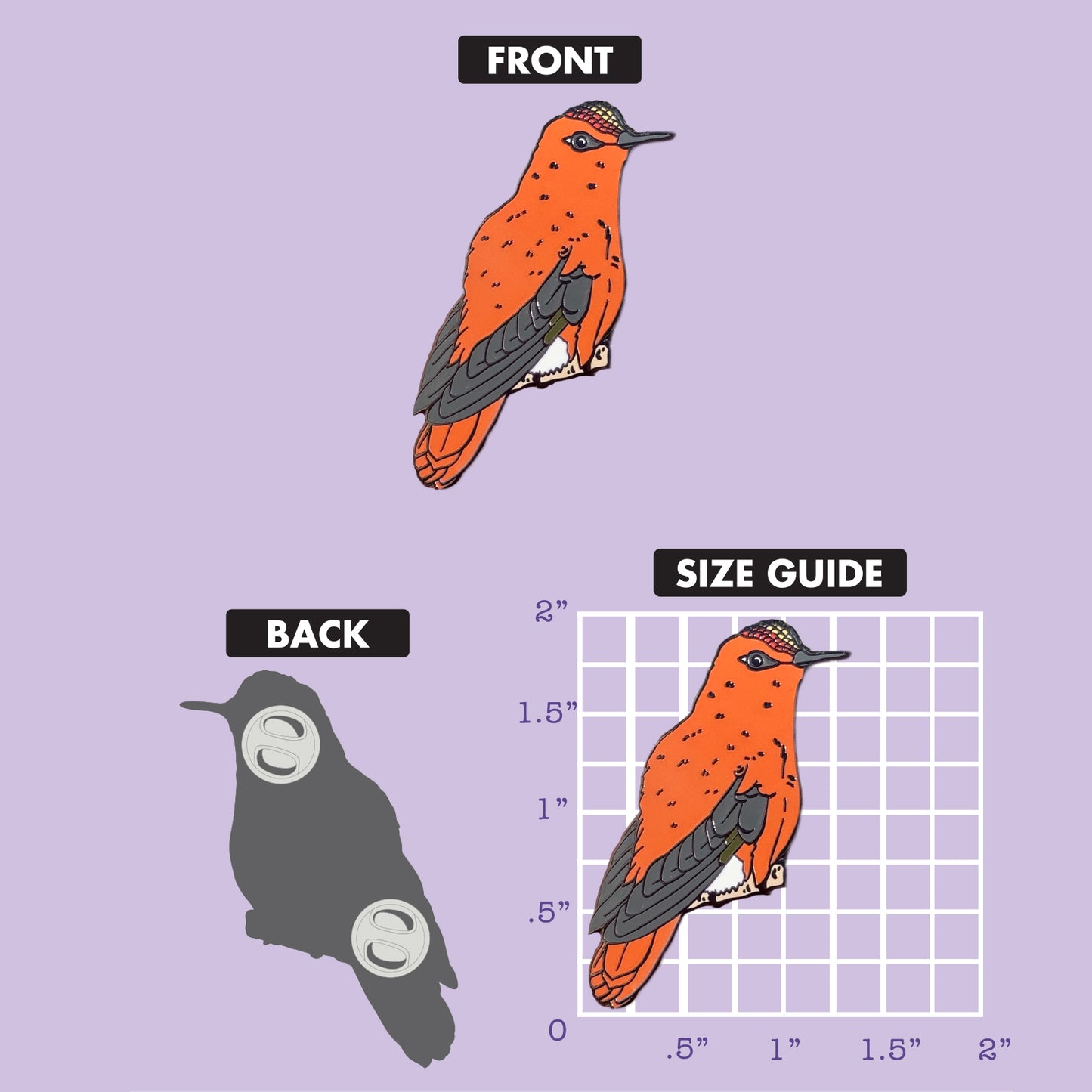 Juan Fernandez Firecrown enamel pin size chart