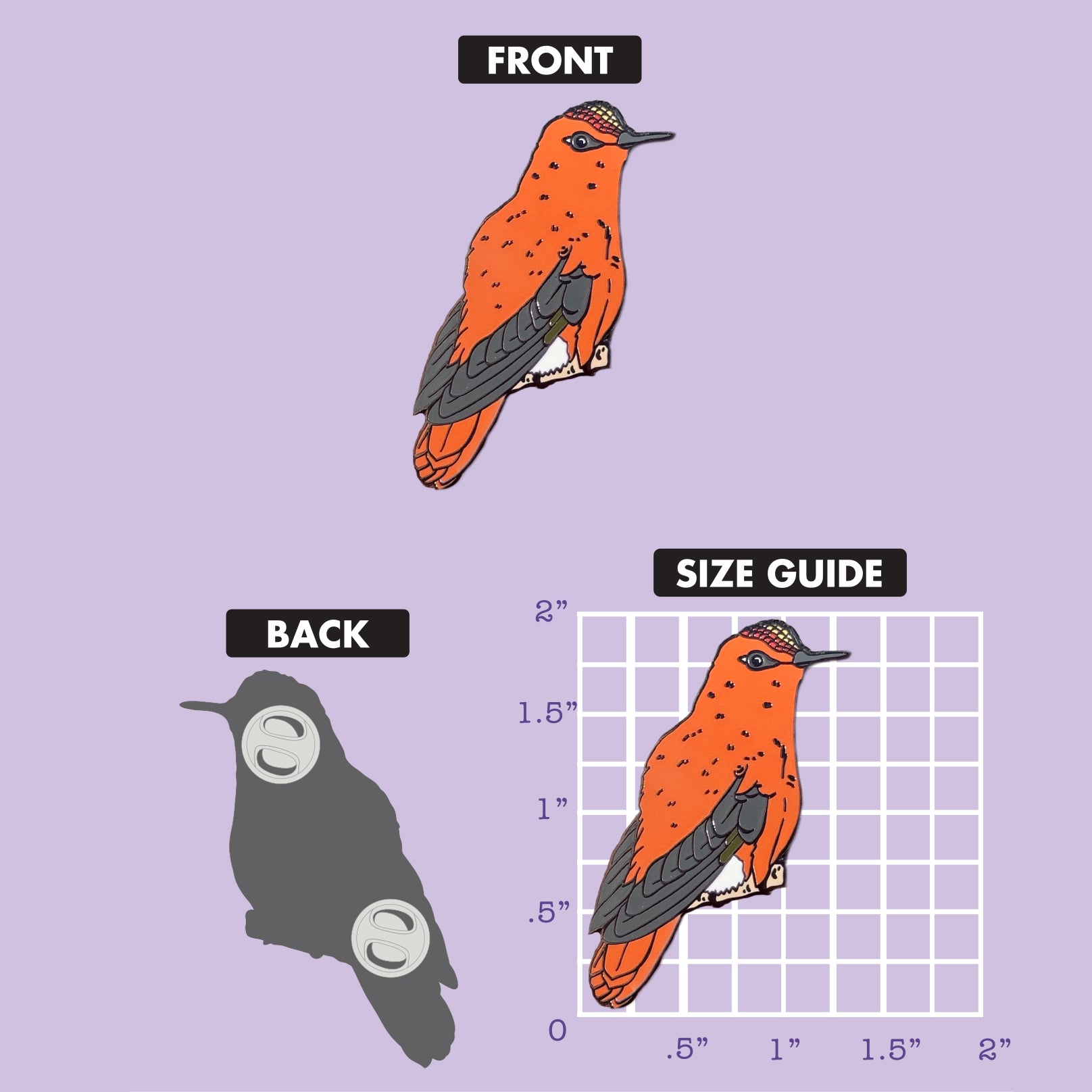 Juan Fernandez Firecrown enamel pin size chart