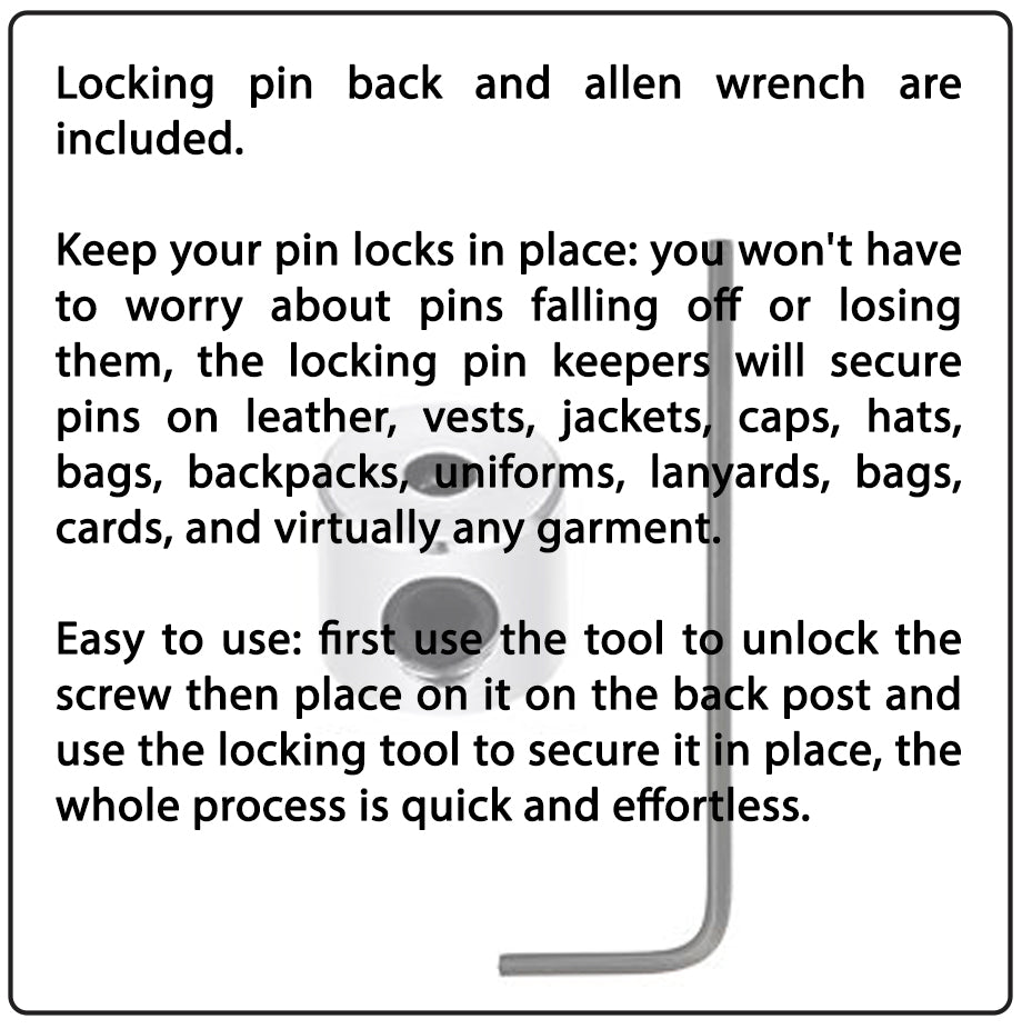 Locking pin back details for enamel pin