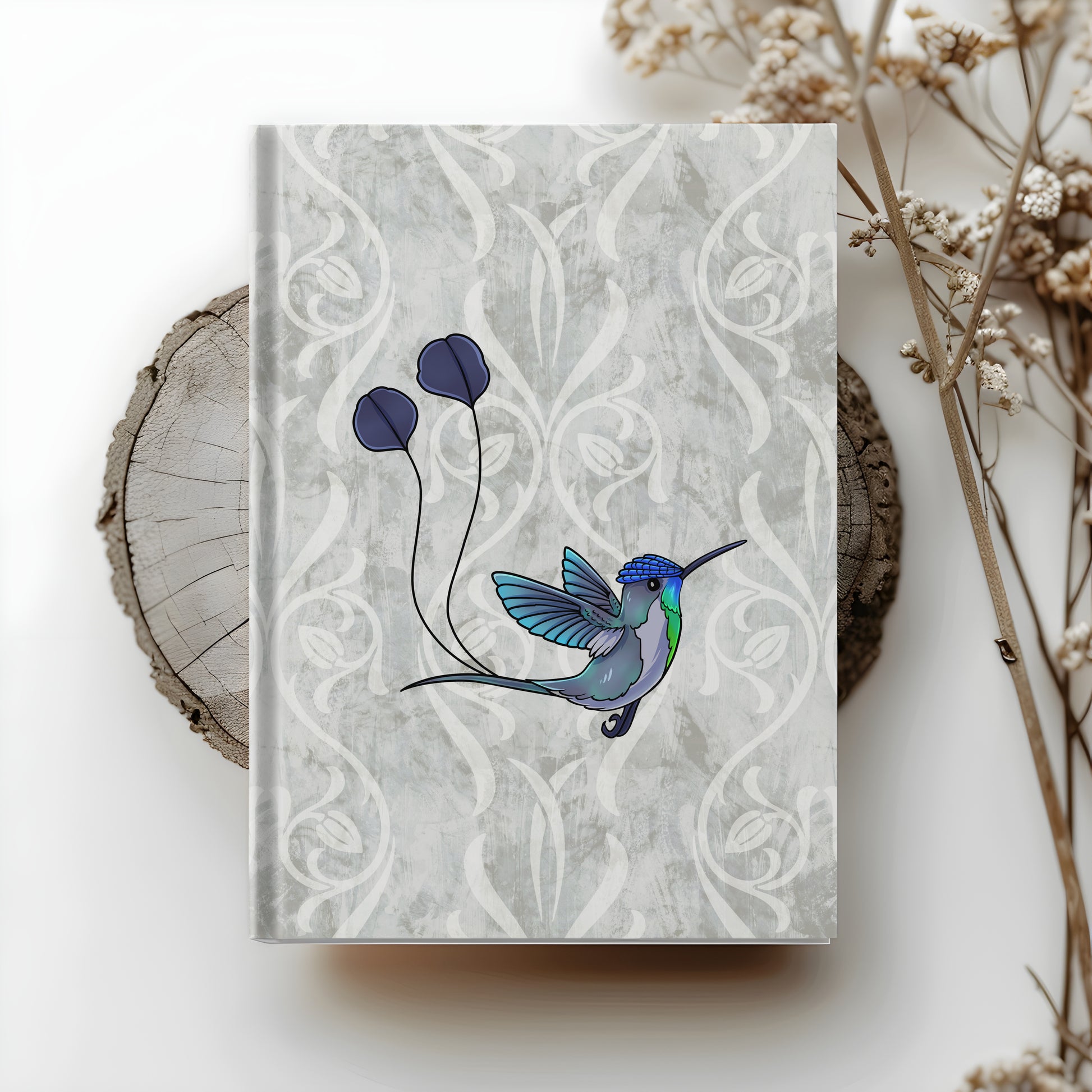 Marvelous Spatuletail hardcover journal with wraparound hummingbird artwork