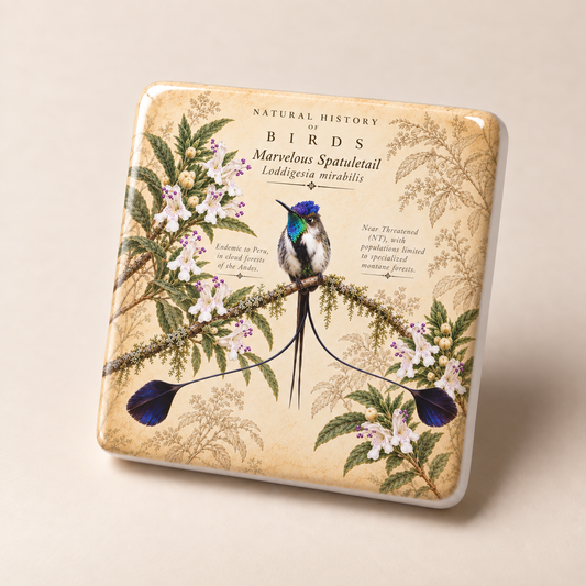 Marvelous Spatuletail Porcelain Magnet
