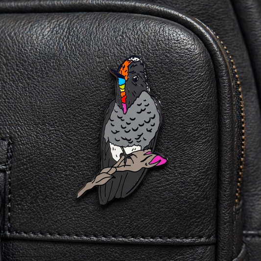 Rainbow-bearded Thornbill enamel pin