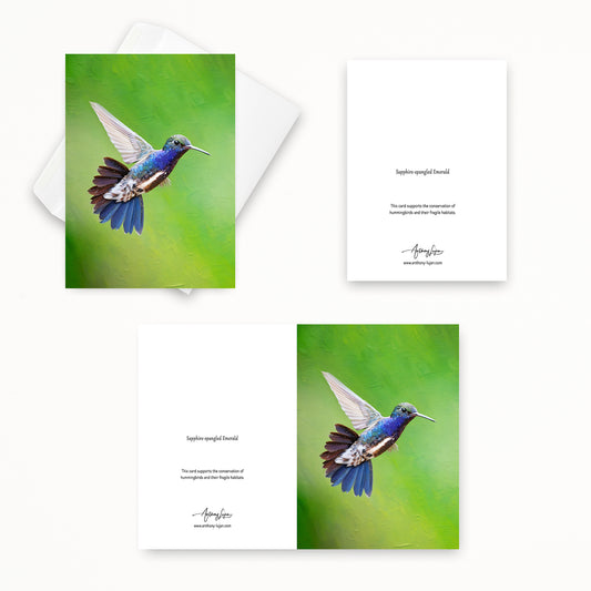 Sapphire-spangled Emerald | 5x7 Note Card