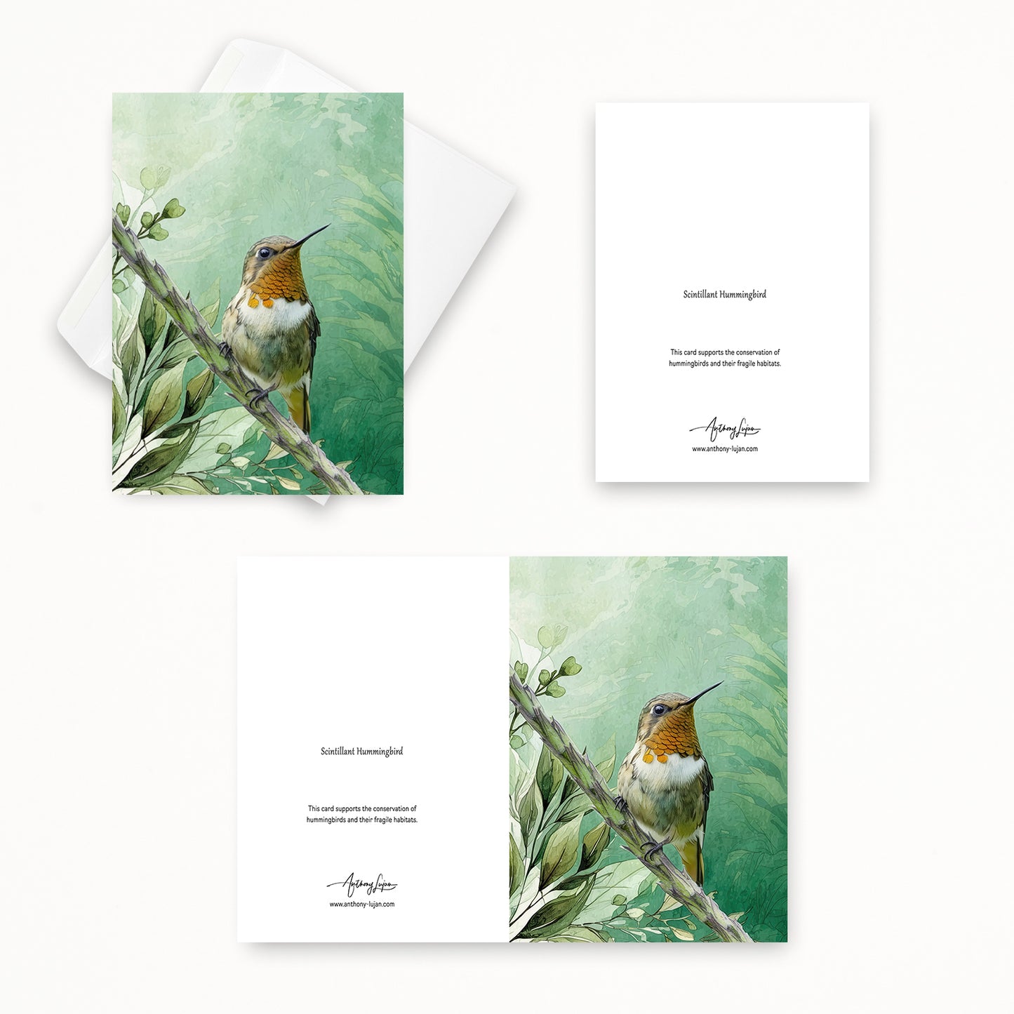 Scintillant Hummingbird | 5x7 Note Card