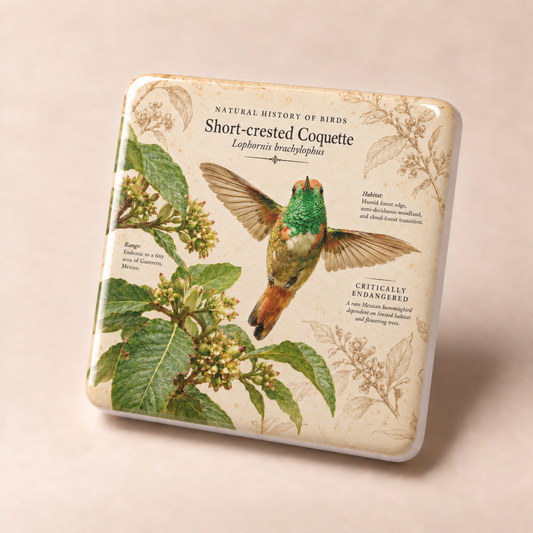 Short-crested Coquette Porcelain Magnet
