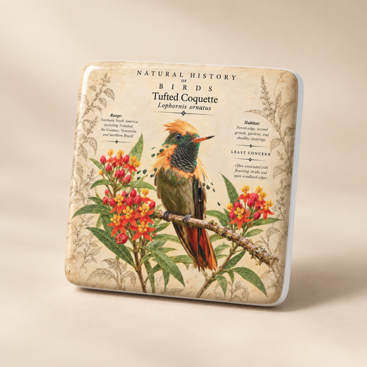 Tufted Coquette Porcelain Magnet