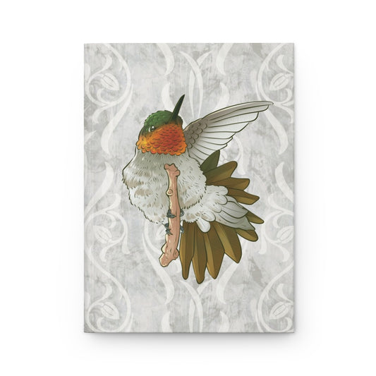 Ruby-throated Hummingbird hardcover journal with wraparound hummingbird artwork