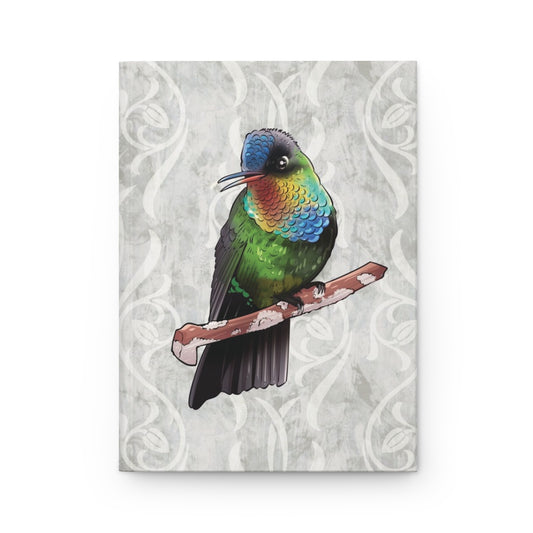 Fiery-throated Hummingbird hardcover journal with wraparound hummingbird artwork