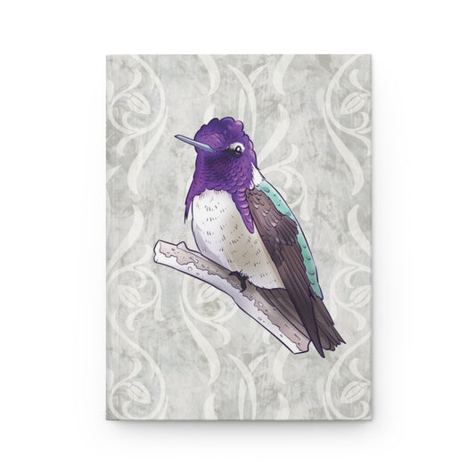 Costa’s Hummingbird hardcover journal with wraparound hummingbird artwork